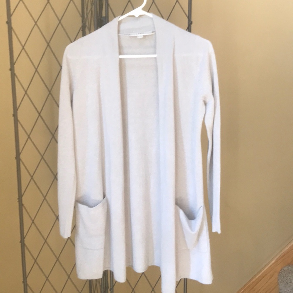 Loft silver gray lightweight cardigan